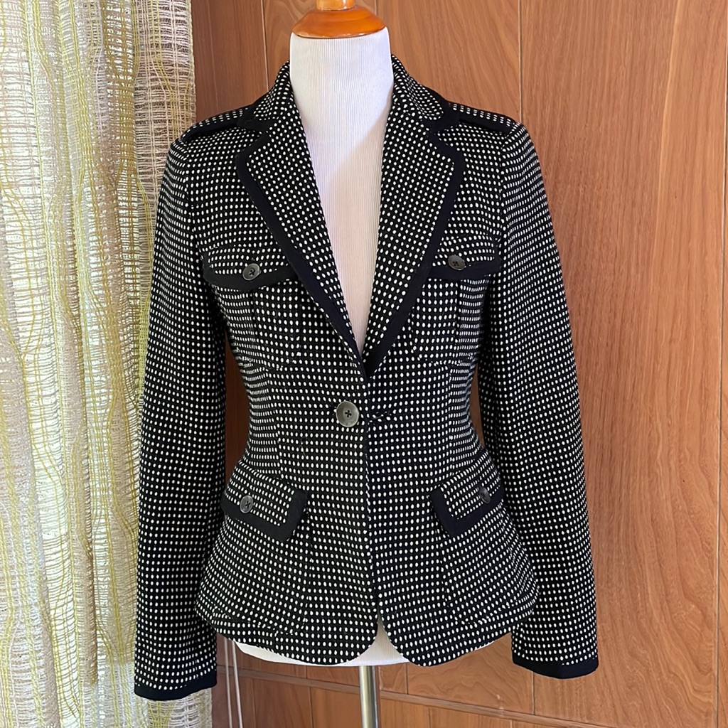 Rag And Bone Hand Made In The Usa Black White Polka Dot Blazer